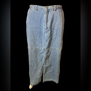 Vintage cargo denim skirt Nevada cotton maxi cargo skirt